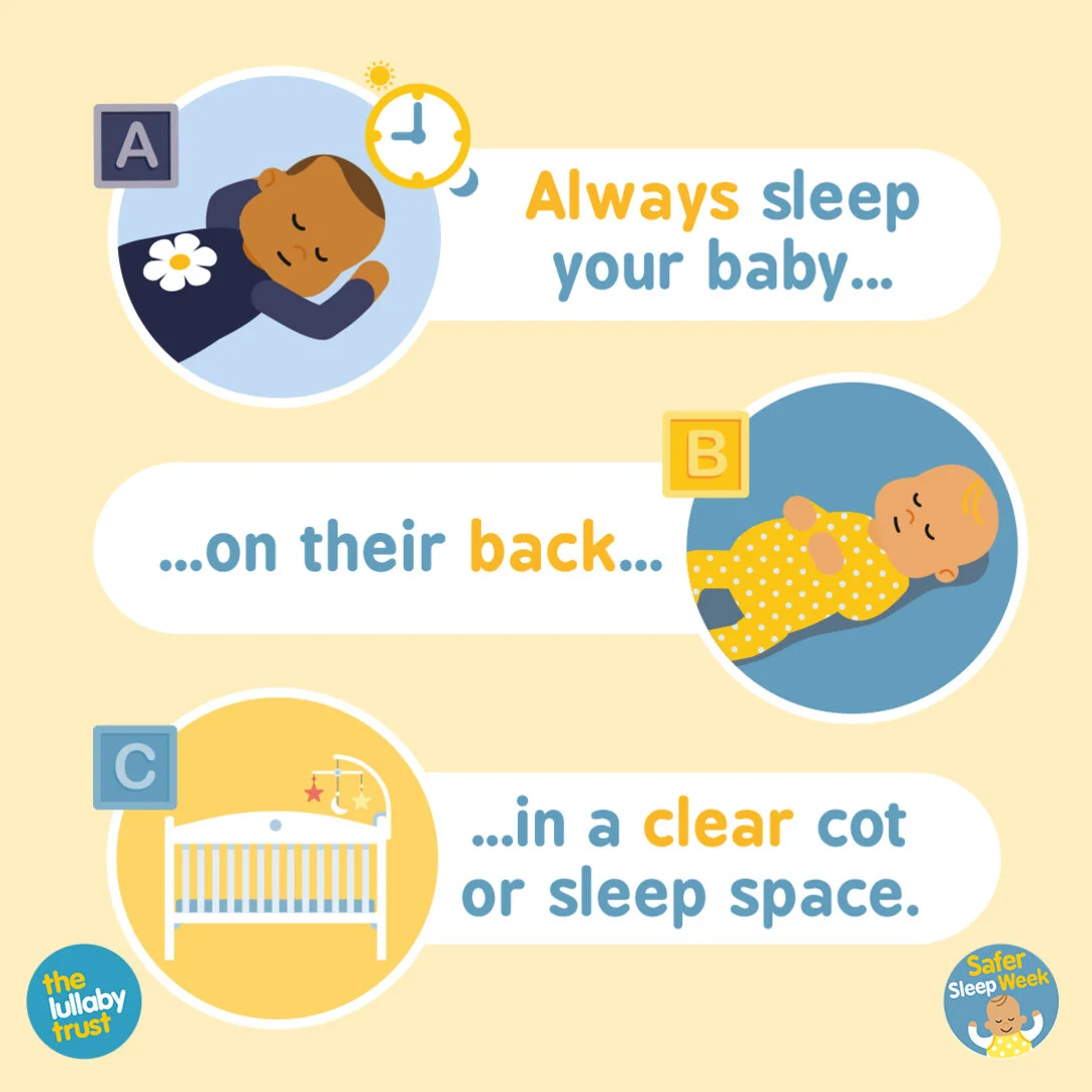Safer sleep advice information for parents GP Care Group